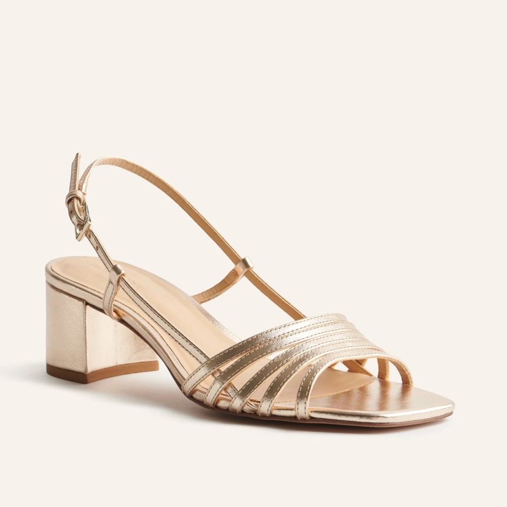 Reformation Eleonora Gold Slingback Sandals